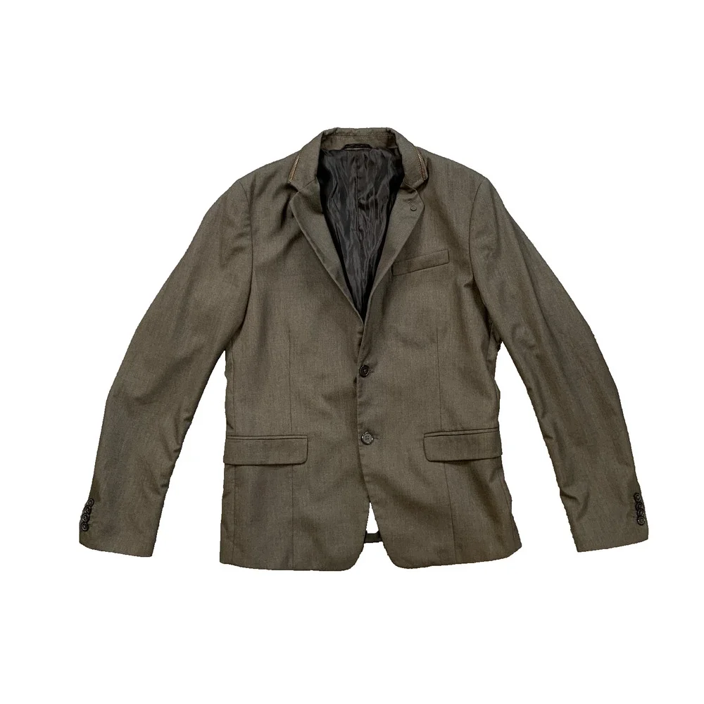 Diesel‎ Blazer Mens 38 (EU 48) Graphite Slim Fit Two Button Front Notch Lapel